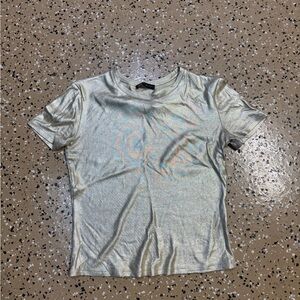 Zara Silver Metallic Top